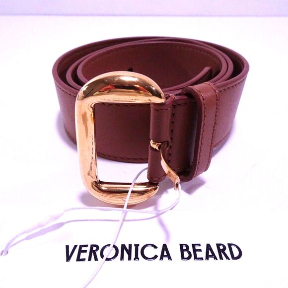 Veronica Beard Gavazzeni Women\'s Lidia Belt TAN Sz L NWT 190